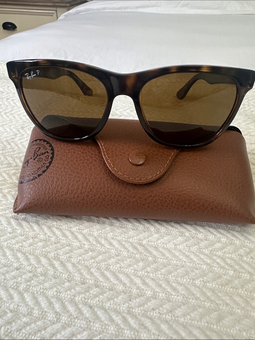 Ray-Ban Tortoise Frame Sunglasses with Brown Lenses